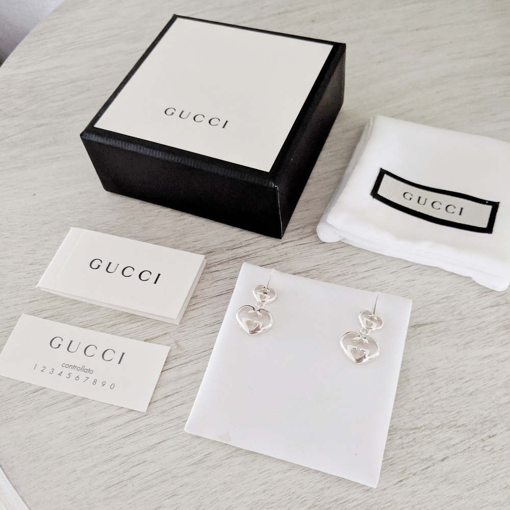 New Authentic Gucci Logo Earrings